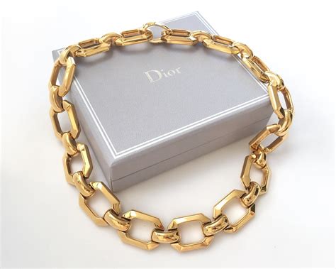 christian dior gold choker necklace|genuine Christian Dior necklace.